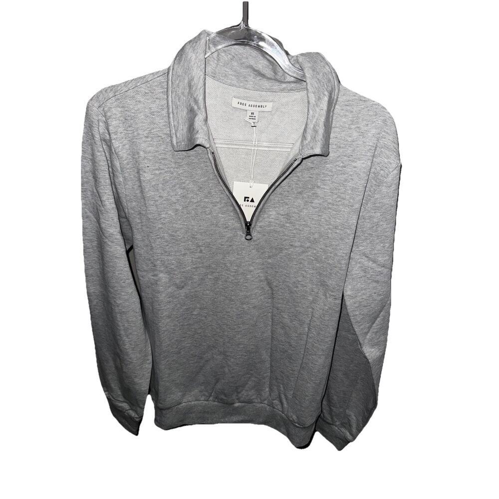 Free Assembly Women's Gray Half Zip Pullover Sweatshirt Size XS New With Tags